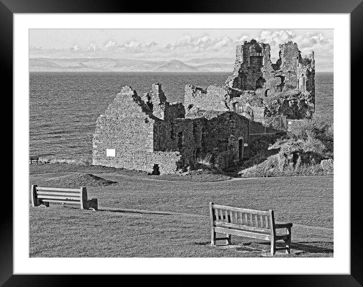 Dunure castle Ayrshire, Scotland Framed Mounted Print by Allan Durward Photography