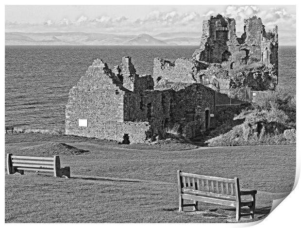 Dunure castle Ayrshire, Scotland Print by Allan Durward Photography