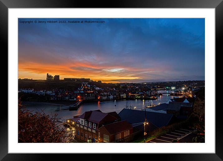Whitby at dawn Framed Mounted Print by Jenny Hibbert