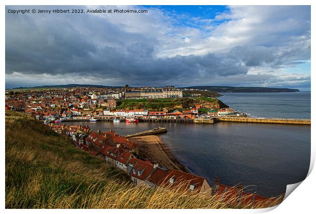 Looking across to Whitby harbour  Print by Jenny Hibbert
