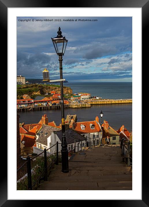 Steps of St Mary Whitby looking out to sea Framed Mounted Print by Jenny Hibbert