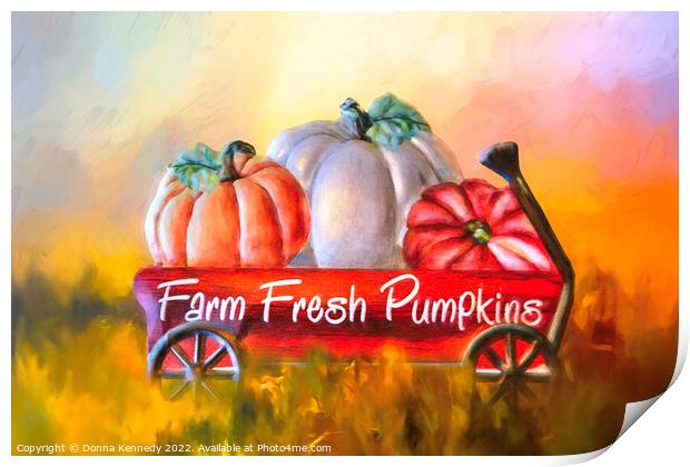 Farm Fresh Pumpkins Print by Donna Kennedy