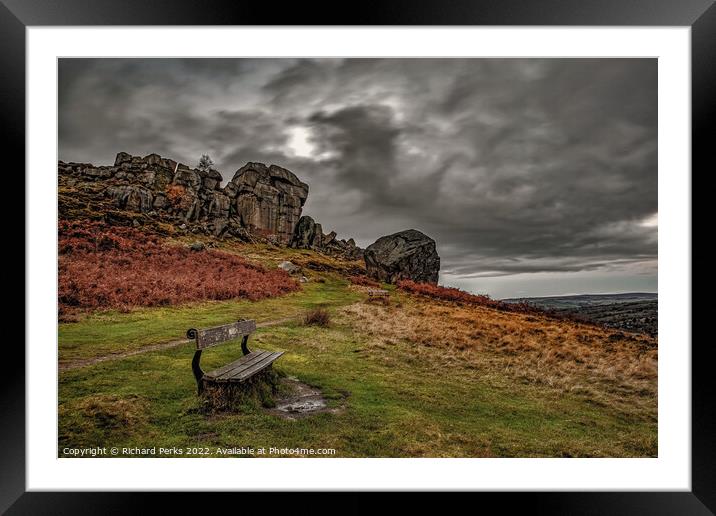 Storm clouds on Ilkley Moor Framed Mounted Print by Richard Perks