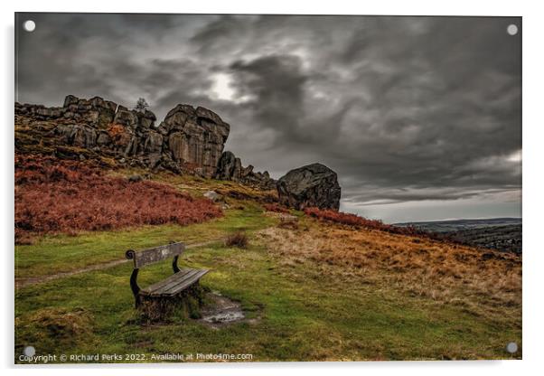 Storm clouds on Ilkley Moor Acrylic by Richard Perks