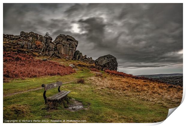 Storm clouds on Ilkley Moor Print by Richard Perks