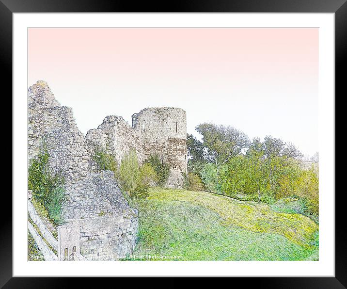 Pevensey Castle Framed Mounted Print by Sharon Lisa Clarke