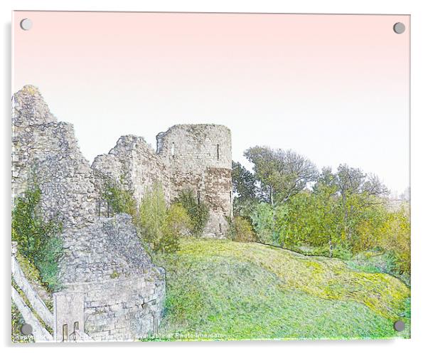 Pevensey Castle Acrylic by Sharon Lisa Clarke