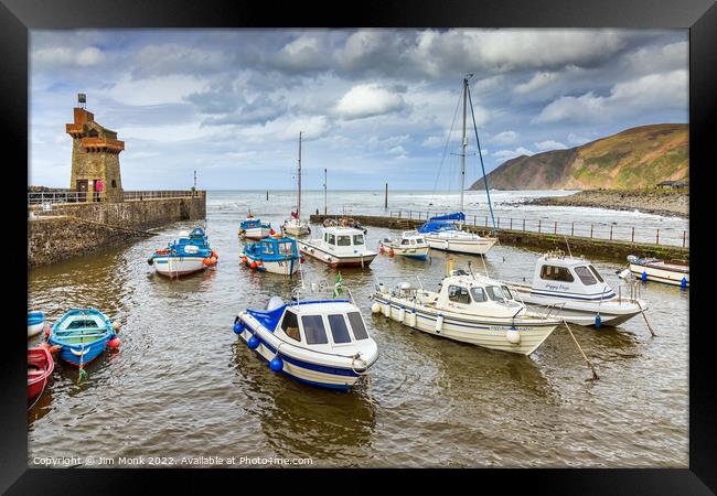 Lynmouth Harbour Framed Print by Jim Monk