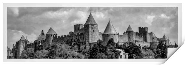 The Old City of Carcassonne Print by Roger Mechan