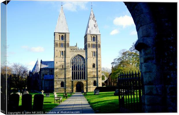 Southwell  Minster West gate. Canvas Print by john hill