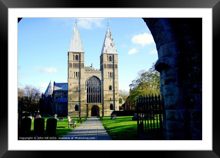 Southwell  Minster West gate. Framed Mounted Print by john hill