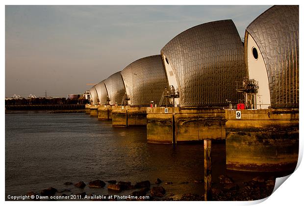 Thames Barrier Print by Dawn O'Connor