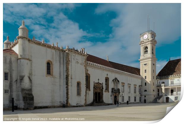 Coimbra University Exterior View Print by Angelo DeVal