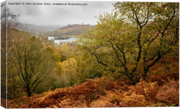 Autumn around Rydal Water Canvas Print by John Dunbar