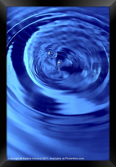 Swirl of Water and Waterdrop Framed Print by Natalie Kinnear