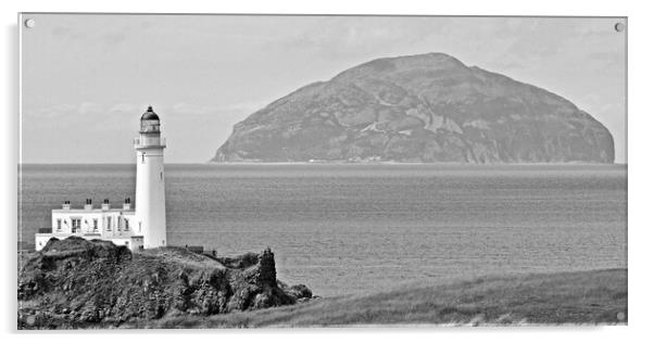 Ailsa Craig and Turnberry lighthouse Acrylic by Allan Durward Photography