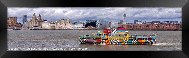 Pano picture of Liverpool Famous Ferry and Waterfront Framed Print by Phil Longfoot