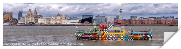 Pano picture of Liverpool Famous Ferry and Waterfront Print by Phil Longfoot
