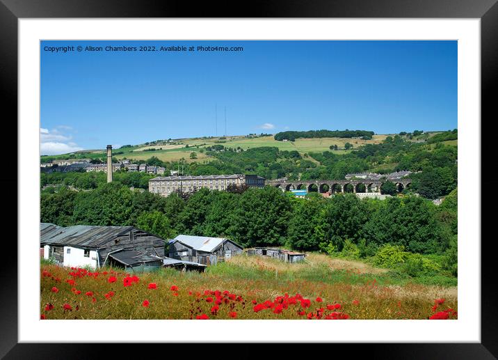 Huddersfield Slaithwaite View Framed Mounted Print by Alison Chambers