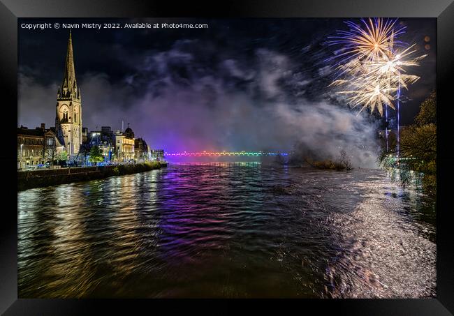 Perth City Chrismas Light Switch On (2022)  Framed Print by Navin Mistry