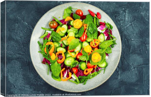Bright, colorful spring vegetable salad Canvas Print by Mykola Lunov Mykola