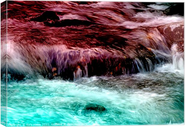 Coloured waterfall Canvas Print by Rory Hailes