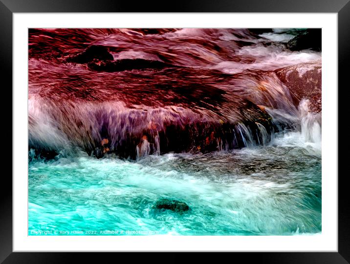Coloured waterfall Framed Mounted Print by Rory Hailes
