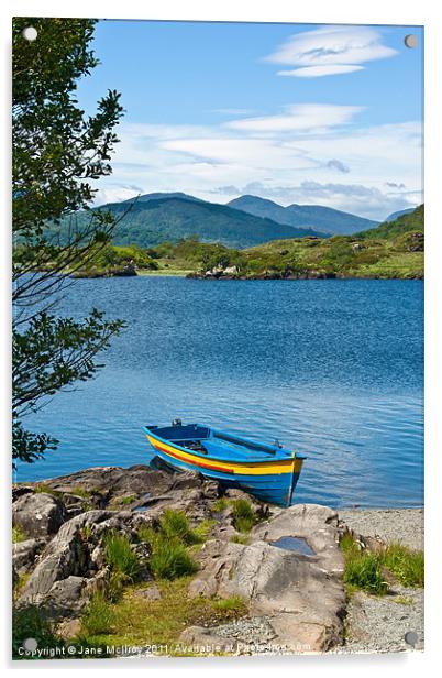 Boat on Upper Lake, Killarney Acrylic by Jane McIlroy