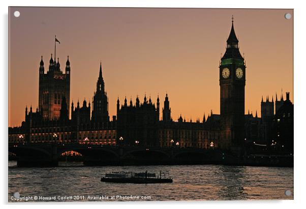 Westminster Sunset Acrylic by Howard Corlett