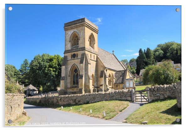 St Barnabas Church, Snowshill, Cotswolds  Acrylic by Chris Harris