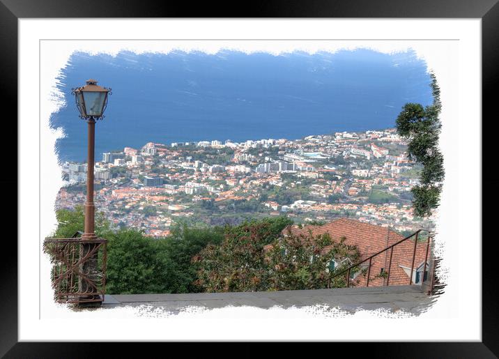 View of Funchal from Monte. Framed Mounted Print by David Birchall
