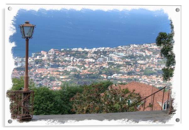View of Funchal from Monte. Acrylic by David Birchall