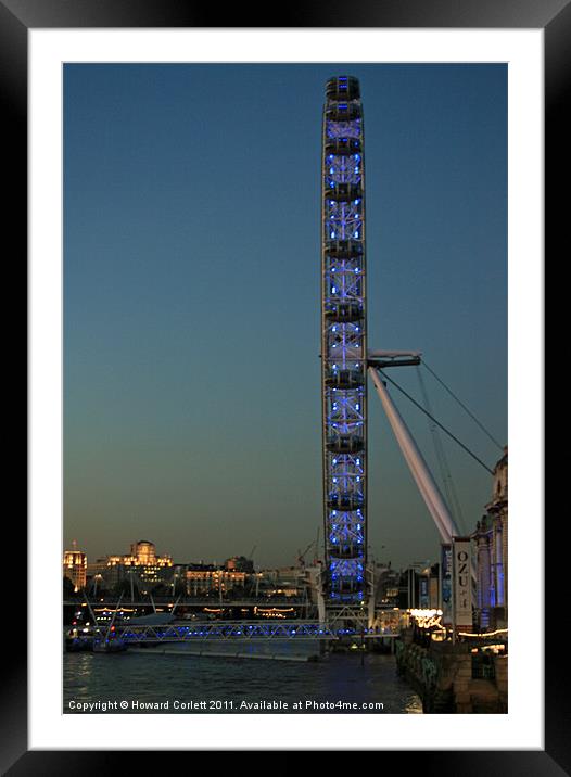London Eye Illuminated Framed Mounted Print by Howard Corlett