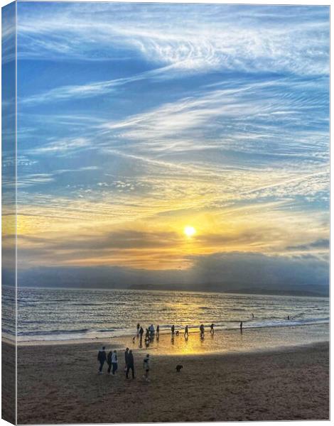 Golden Hour At Exmouth Canvas Print by Sheila Ramsey