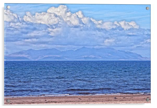 Ayr shorefront view of Arran Acrylic by Allan Durward Photography