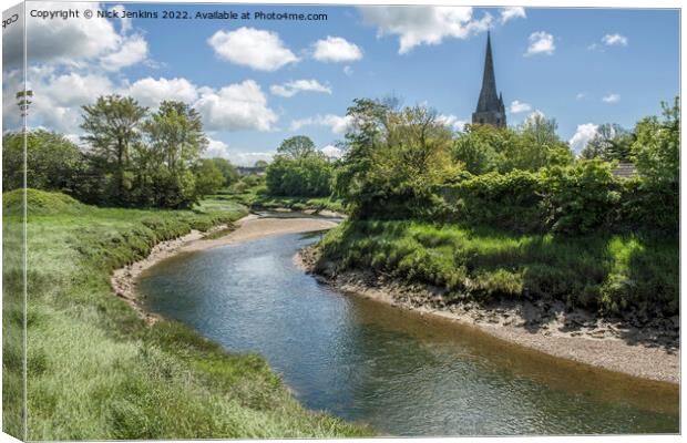 River Gwendraeth Kidwelly Church Spire Carmarthens Canvas Print by Nick Jenkins
