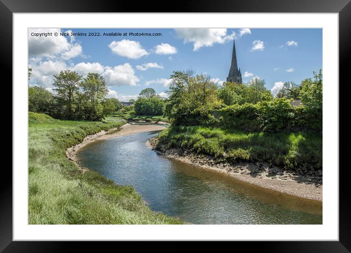 River Gwendraeth Kidwelly Church Spire Carmarthens Framed Mounted Print by Nick Jenkins