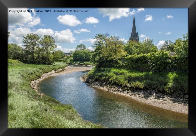River Gwendraeth Kidwelly Church Spire Carmarthens Framed Print by Nick Jenkins