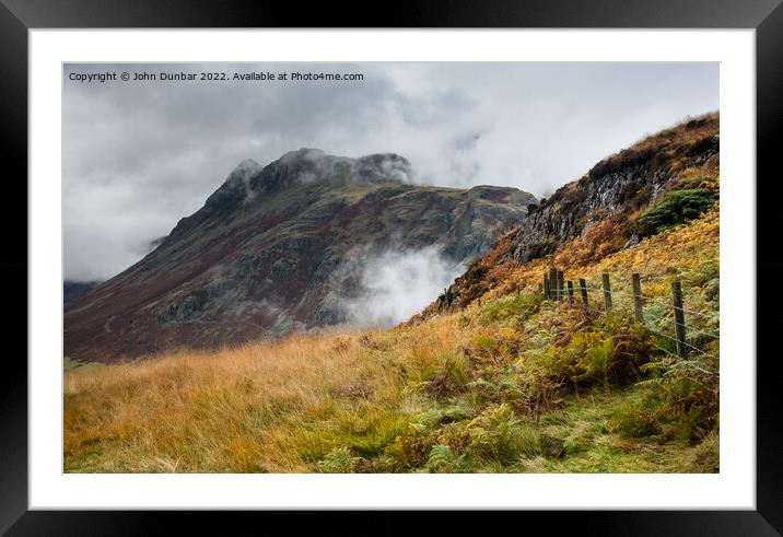 Loft Crag and Pike of Stickle Framed Mounted Print by John Dunbar