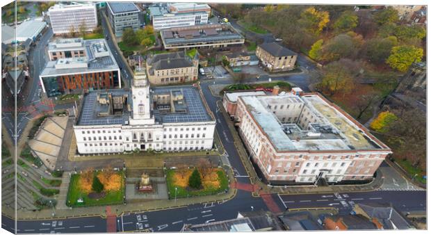 Barnsley Town Hall and University Campus Canvas Print by Apollo Aerial Photography