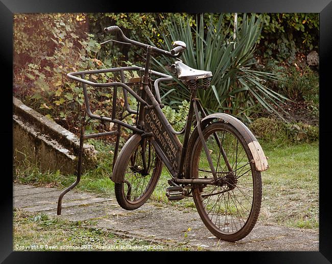 Vintage Bike Framed Print by Dawn O'Connor
