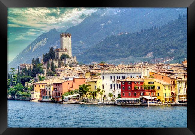 Malcesine: A Picturesque Italian Town Framed Print by Roger Mechan