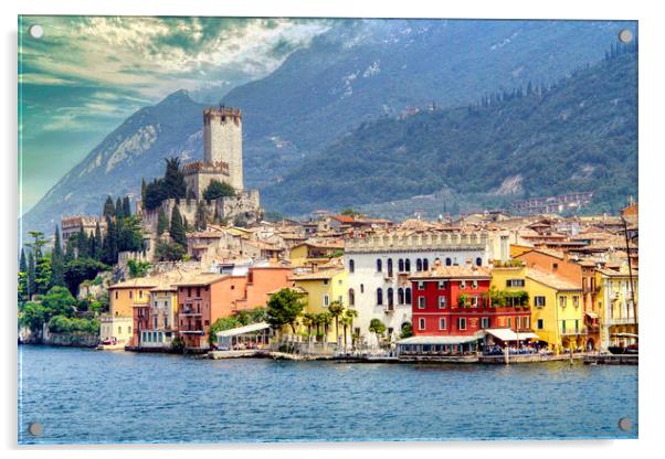 Malcesine: A Picturesque Italian Town Acrylic by Roger Mechan