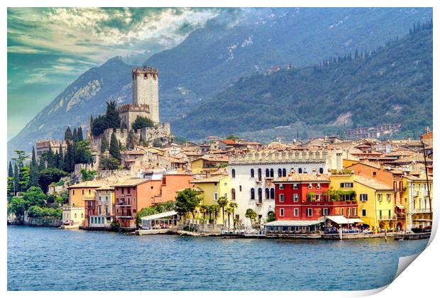 Malcesine: A Picturesque Italian Town Print by Roger Mechan