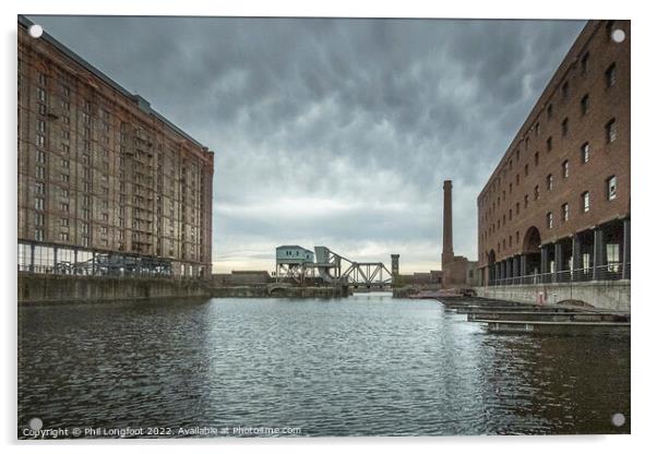 Stanley Dock Liverpool Acrylic by Phil Longfoot