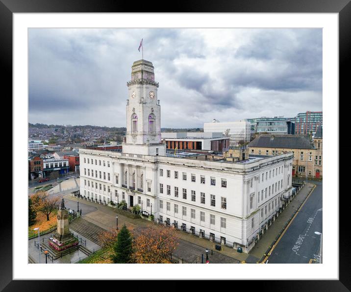 Barnsley Town Hall Framed Mounted Print by Apollo Aerial Photography