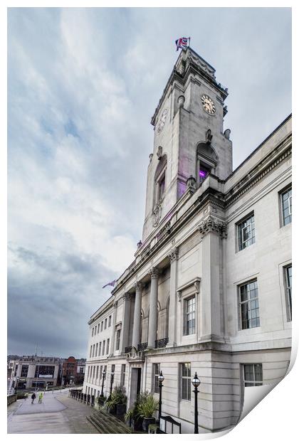 Barnsley Town Hall Print by Apollo Aerial Photography