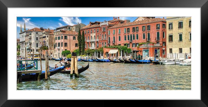 Serene Venice Canal Framed Mounted Print by Roger Mechan