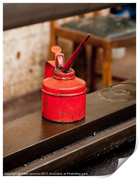 Old Red Oil Can Print by Dawn O'Connor