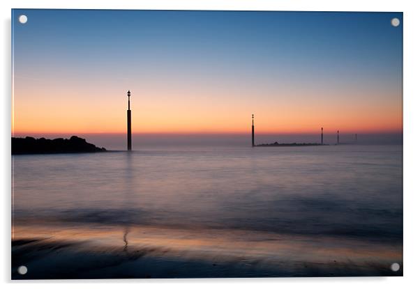 Sea Palling Dawn Acrylic by Robert Geldard